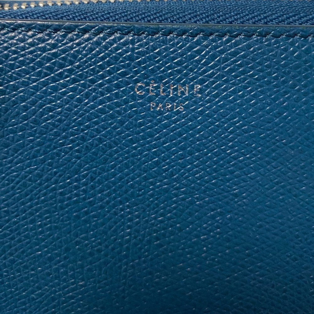 Authentic Celine blue half Zipped Wallet Preloved - Picture 2 of 14